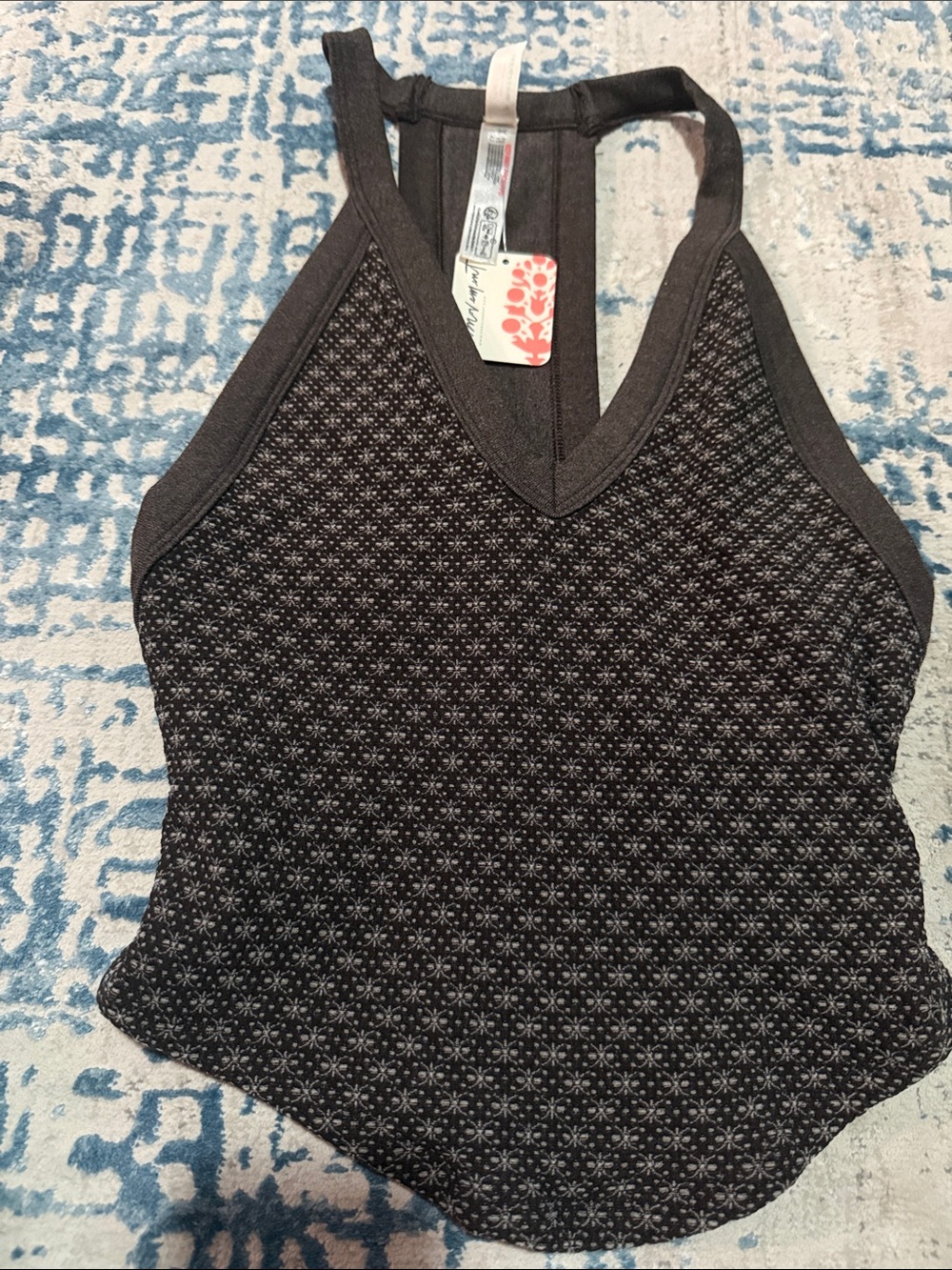 9375. Free People All Clear V Neck Jacquard Cami - Picture 6 of 6